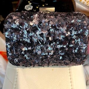 Grey Sequined Clutch/ Purse